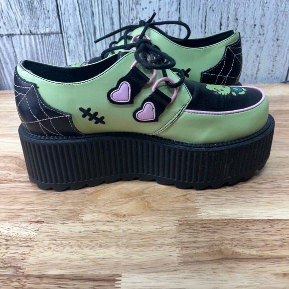 YRU x Hello Kitty Frankenstein  Platform Creepers Lime Green  Women Shoes size 9 - Picture 5 of 12